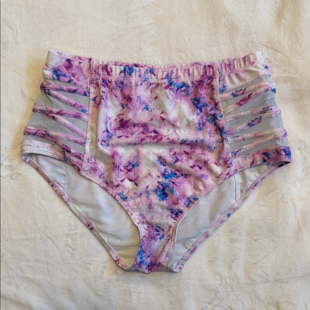 Torrid Purple and Pink Tie-Dye Bikini Bottoms